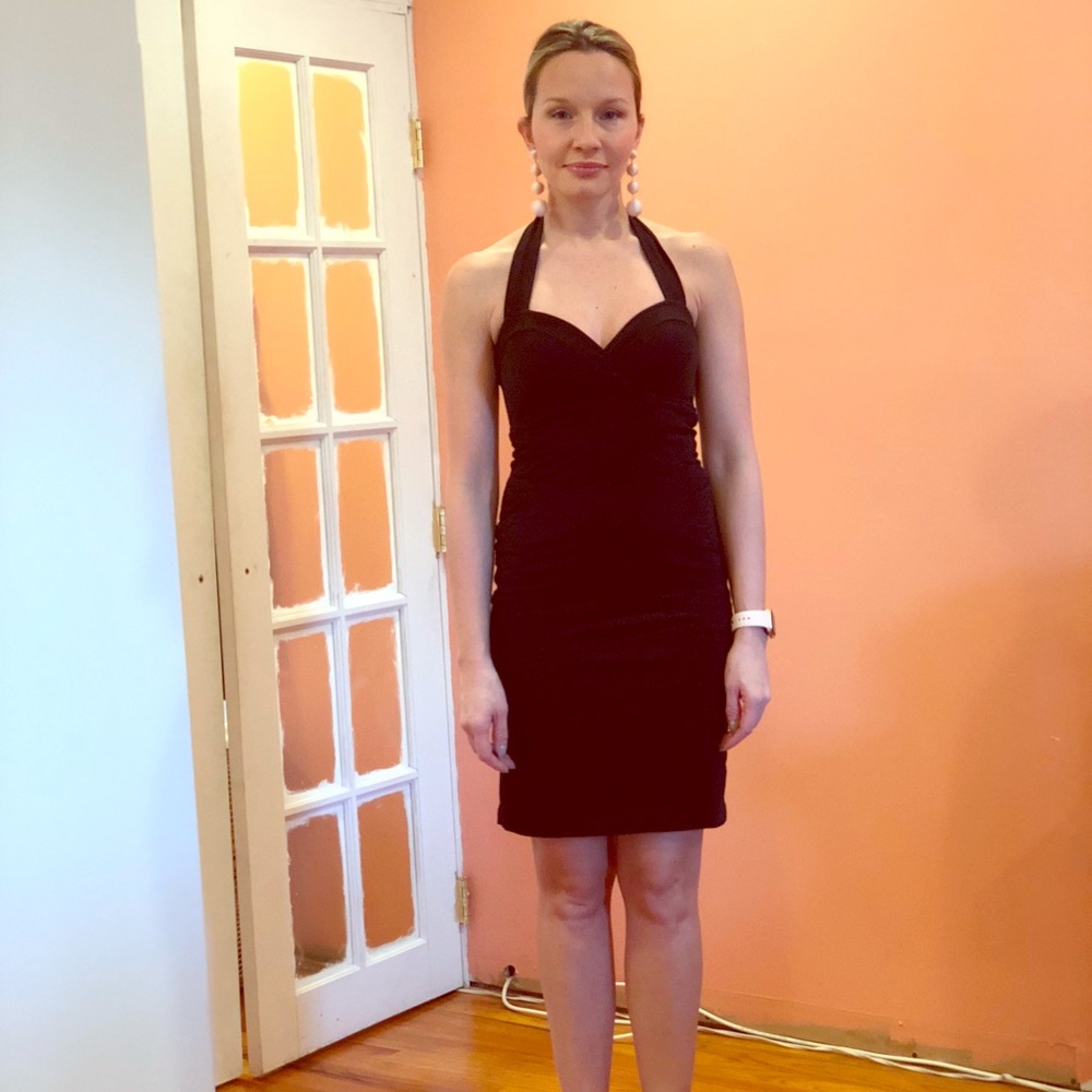 BCBG Paris black halter cocktail dress
